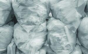 medical waste in clear trash bags